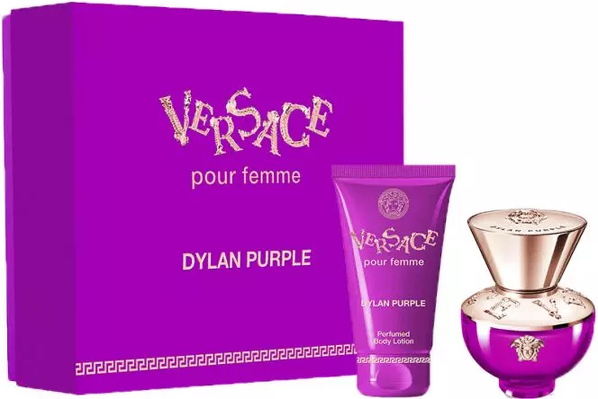 Goedkoopste Versace Dylan Purple pour Femme Giftset - 30 ml eau de parfum spray 50 ml bodylotion - cadeauset voor dames