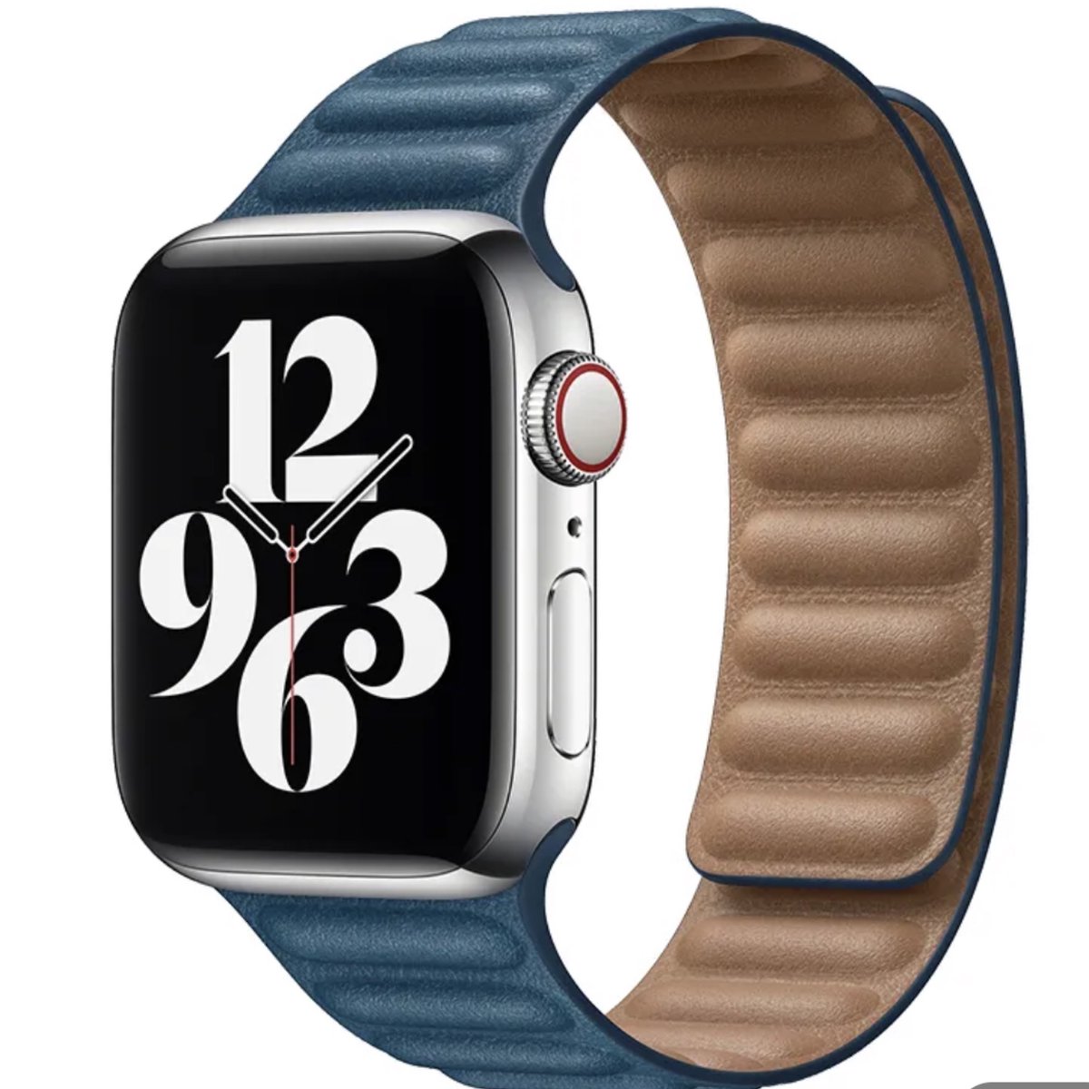 Geschikt voor Apple Watch -horlogebandje- echt leer-modern ribbel design-maat 38-40-41mm- magnetische sluiting