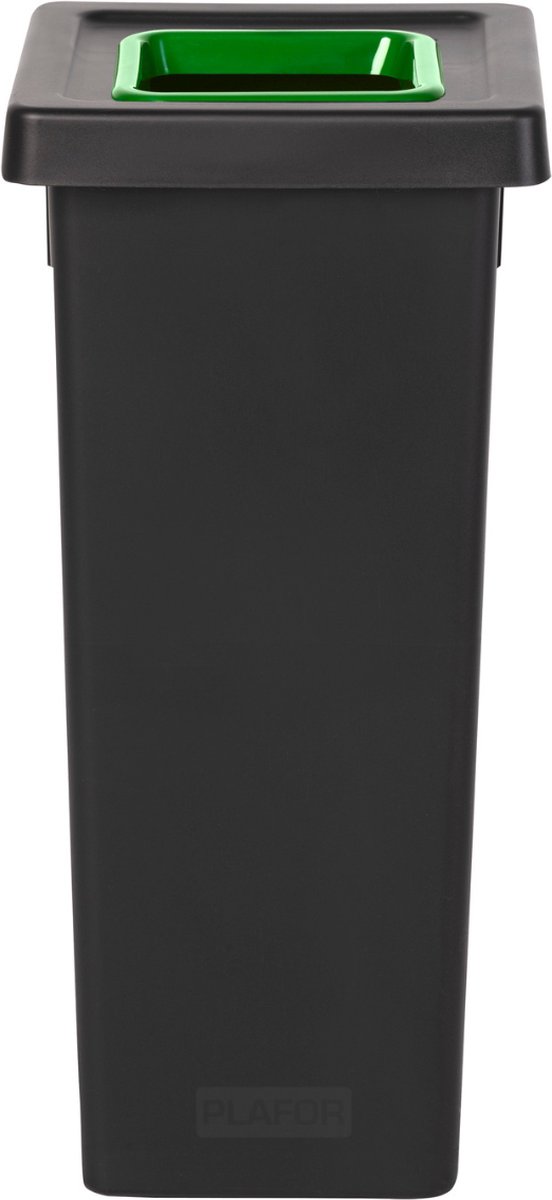 Goedkoopste Plafor Fit Bin, Prullenbak voor afvalscheiding - 53L – Zwart/Groen - met 5 gratis stickers – recycle – afvalbak - vuilnisbak – afvalemmer – afvalscheiding – vuilnisemmer – sorteerafvalemmer – recycling – hygiënisch - kantoor - keuken