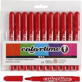 Colortime stift. lijndikte 5 mm. rood. 12 stuk/ 1 doos