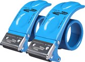 Tape dispenser - Duo pack - Tape roller - Plakbandhouder - Ergonomische tape roller - Blauw - 2 stuks