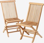 Chaises pliantes Ibiza en teak - lot de 2 - chaise de jardin - pliable