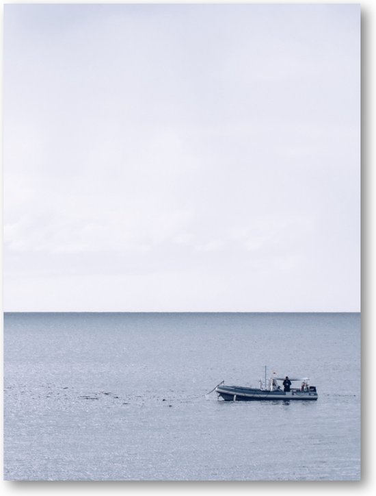 Baai met boot - Lanzarote - Fotoposter 30x40