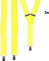 3x Porte-jarretelles jaune fluo/fluor - large 35mm - Soirée à thème party fluo festival party carnaval fête