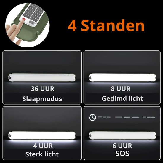 Bowlit Opblaasbare Camping lamp - Zonnepanelen & 4000mAh Powerbank - TL Balk - Kampeerlamp van Bowlit — afbeelding 4
