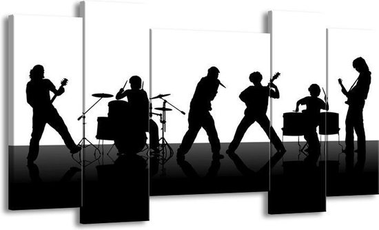 Peinture sur toile Musique | Noir, blanc, gris | 120x65 5 Liège