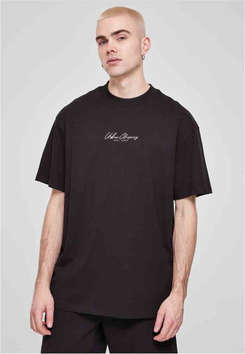 Urban Classics Oversized Mid Embroidery Heren Tshirt S Zwart