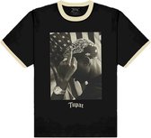 Tupac - Flag Photo Heren T-shirt - L - Zwart