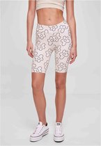 Urban Classics - High Waist All Over Print Tech Korte cycle broek - XXL - Creme