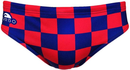 Slip de Bain TURBO Squares Homme - Royal/ Rouge - M