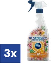 Ambi Pur Active Clean Spray Toilettes Agrumes & Nénuphar - 3 x 750 ml
