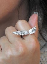 Zilveren ring Angel wing zirkonia