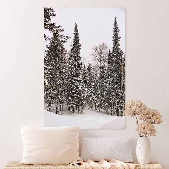 Aluminium Schilderij Snowy Trees