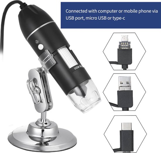 Caméra de microscope numérique avec support idéal Compatible 1600 fois microscope  numérique loupe microscope usb microscope