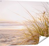 Gards Tuinposter Strand en Duinen tijdens Zonsondergang - 100x80 cm - Tuindoek - Tuindecoratie - Wanddecoratie buiten - Tuinschilderij