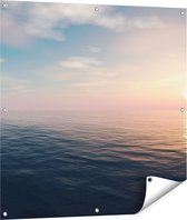 Gards Tuinposter Zee Water tijdens Zonsondergang - 90x90 cm - Tuindoek - Tuindecoratie - Wanddecoratie buiten - Tuinschilderij