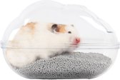 Grote Hamster Gerbil Kunststof Zandbak - Afgesloten Huisje Bakje Zand