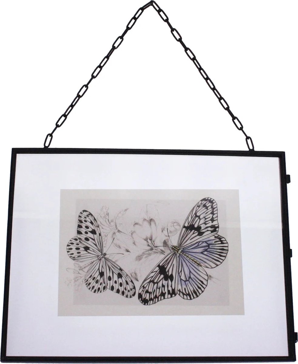 Fotolijst met ketting metaal zwart 32,5x1x25cm