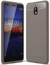 Nokia 3.1 - Litchi TPU Case - Grijs