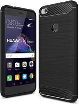 Geborstelde TPU Cover - Huawei P8 Lite 2017 - Zwart