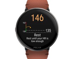 Polar Ignite 3 Titanium- Fitness Smartwatch & GPS Activity Tracker - Leder Brons/Siliconen Zwart - S-L