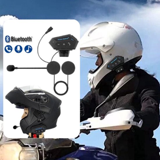 Draadloze Motorhelm Headset Handsfree Bellen Brommer Helm Snorfiets Helm