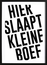Hier Slaapt Kleine Boef (70x100cm) - Wallified - Kinderen - Poster - Print - Kinderkamer - Baby - New Born - Peuter - Kleuter - Wall-Art - Woondecoratie - Kunst - Posters