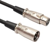 1 m 3-pins XLR male naar XLR female microfoonkabel