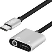 ENKAY Hat-Prince HC-10 USB-C / Type-C + 3.5mm Jack naar USB-C / Type-C Charge Audio Adapterkabel (Zilver)