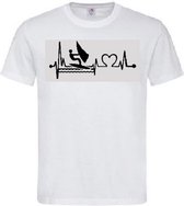 Grappig T-shirt - windsurfen - surfen - watersport - hartslag - heartbeat - maat XXL