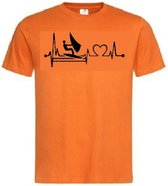 Grappig T-shirt - windsurfen - surfen - watersport - hartslag - heartbeat - maat XL
