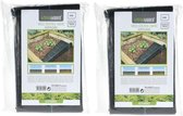 Pro Garden Gronddoek/worteldoek - 2x - anti onkruid - tuin - 200 x 500 cm - zwart - moestuin artikelen