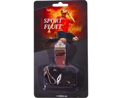 Gebro Scheidsrechter/sport fluitje - metaal - met nekkoord