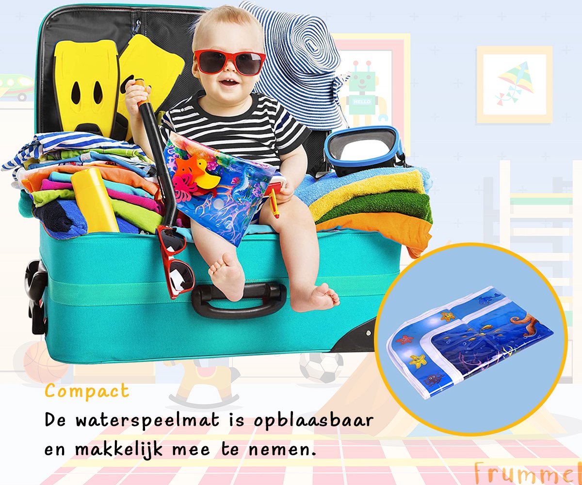 Frummel Waterspeelmat Baby – Watermat – Speelkleed – Opblaasbaar – Waterspeelgoed Baby - Kraamcadeau - Octopus — afbeelding 5