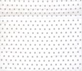 Drap de berceau MamaLoes Wit avec étoiles grises 75 x 100 cm, le drap est en 100% Katoen 66918
