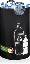 Cottara Collecteur de bouteilles vides recyclées original pliable étanche – Fabriqué à partir de bouteilles en PET recyclées – Idéal comme conteneur de collecte de stockage de bouteilles consignées – Extra Large 69L Noir (Noir, L)