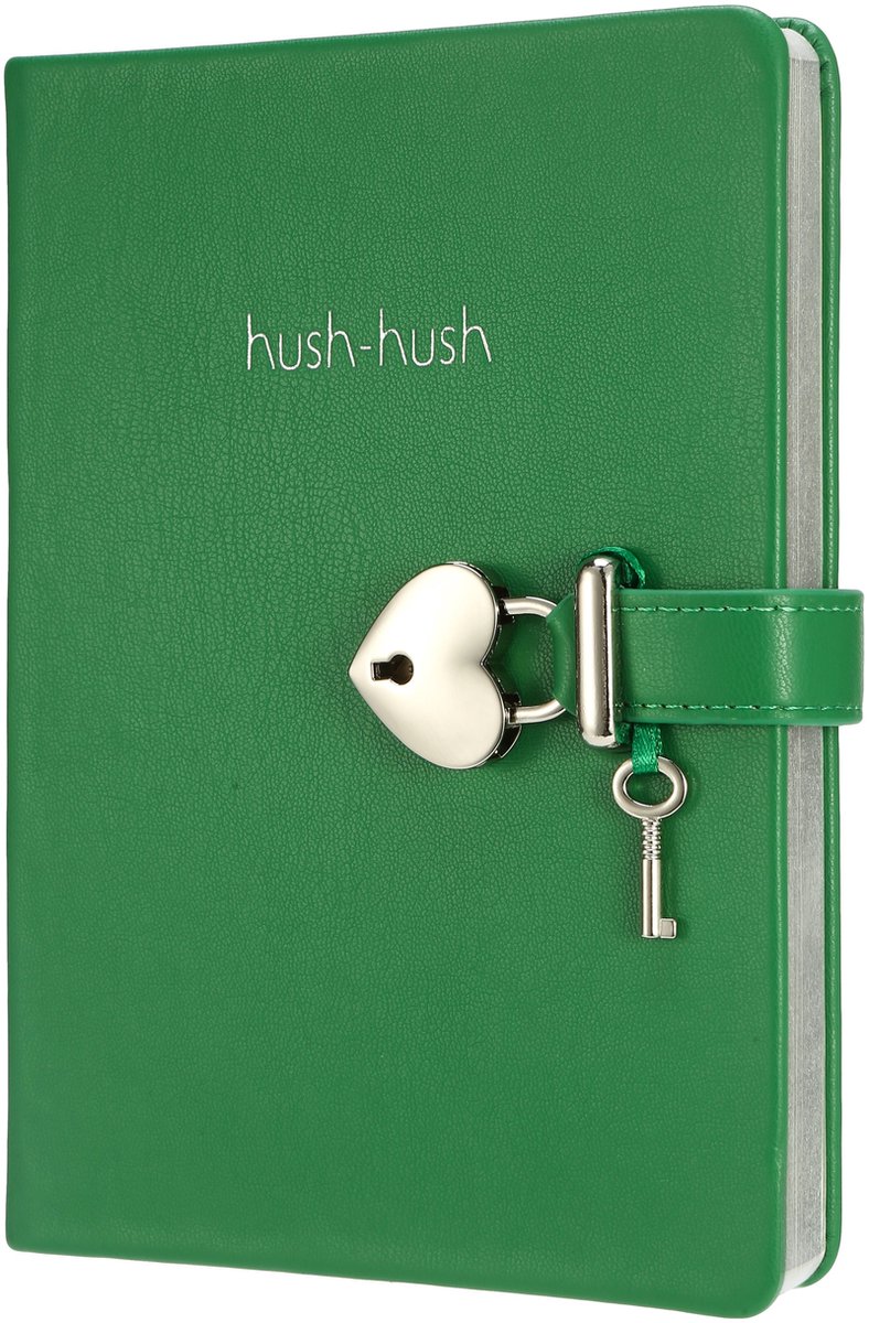 Victoria's Journals - Dagboek met Slot en Sleutel - Hush-Hush My Secret Diary w/ Heart Lock - Premium Vegan Leer Dagboek - Hardcover - 320 Pagina's Premium Papier - 13 x 18 cm (Bos Groen)