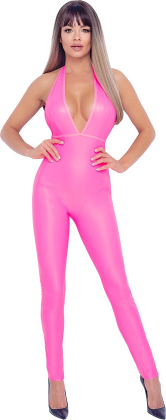 Sexy fel roze Jumpsuit - Large