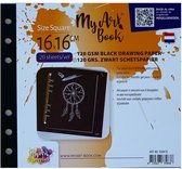 MyArtBook papier vierkant - zwart tekenpapier 120g