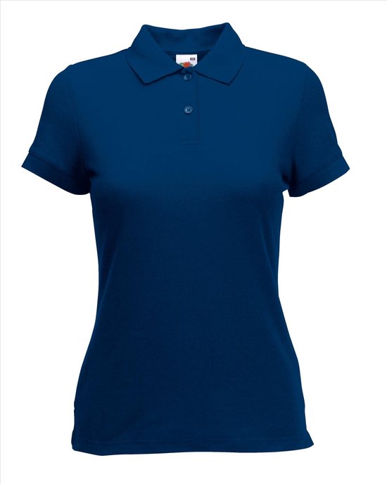 Fruit of the Loom - Dames-Fit Pique Polo - Blauw - XXL
