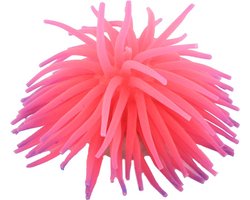 Nobleza Aquariuminrichting - Aquarium decoratie - Nep koraal decoratie aquarium - Fluorescerend - Oranje - 6cm