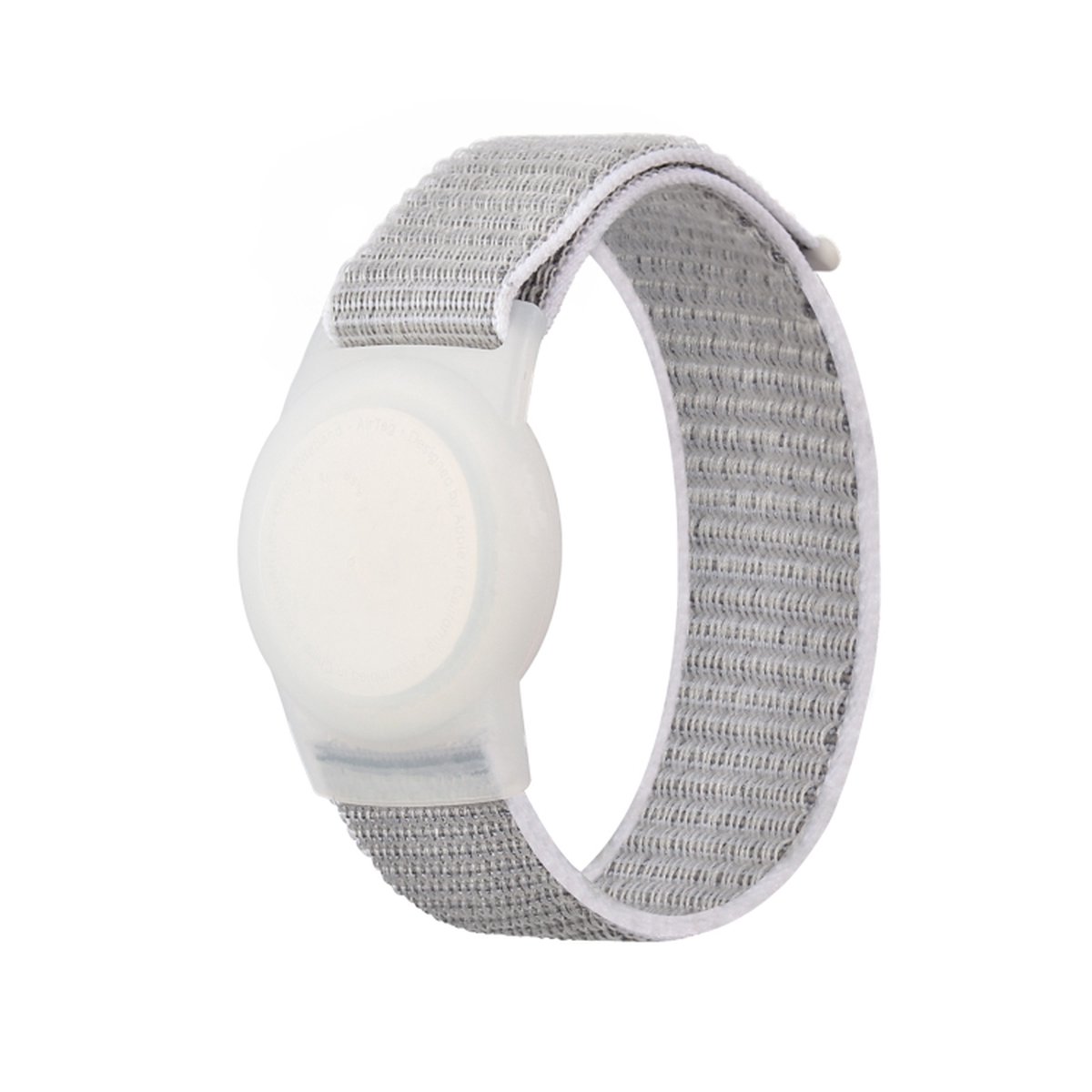 Airtag armband Polsband horloge - Airtag Sleutelhanger - Airtag Polsband Voor Kinderen - Airtag Armband - Airtag Apple - Klittenband - Airtag Houder - Airtag Hoesje - wit - grijs
