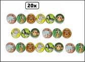 20 stuks stuiterbal Jungle dieren 3,2cm - Thema feest festival party dier aap olifant leeuw