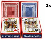2x Cartes à jouer rouge/bleu - cloverjacks bridge hearts chasing game cards