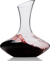 Wijnkaraf - Handgeblazen - Kristallen Wijnkaraf - Elegant - Modern - Schenkvat voor Hostingfeesten - Wijnbeluchter voor Betere Wijnervaring - (62 oz)