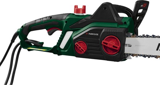 Parkside Elektrische Kettingzaag - Vermogen: 2200 W - Kettingsnelheid: max. 15,3 m/sec - Zaaglengte: 39,5 cm - Automatisch kettingoliesysteem - Ergonomische softgrip-afwerking - 2-hands-veiligheidsschakelaar van Merkloos	 — afbeelding 2