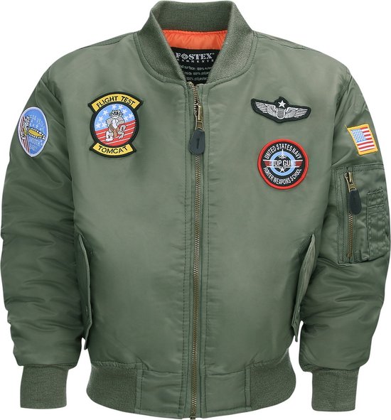 Fostex Garments - Kids MA-1 flight jacket - Groen - Maat L