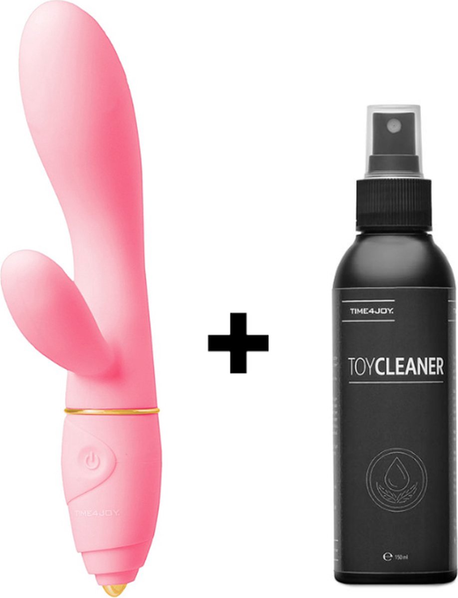 Goedkoopste Time 4 Joy® Tarzan Vibrator - Vibrators Voor Vrouwen - Clitoris & G-spot stimulator - Inclusief opbergzakje - Seksspeeltjes - Sex Toys - Inclusief spannend E-book - Roze - Inclusief Toycleaner 150ML