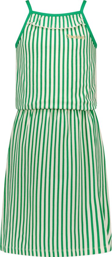 Moodstreet Fancy Striped Sleeveless Dress Jurken Meisjes - Kleedje - Rok - Jurk - Groen - Maat 110/116