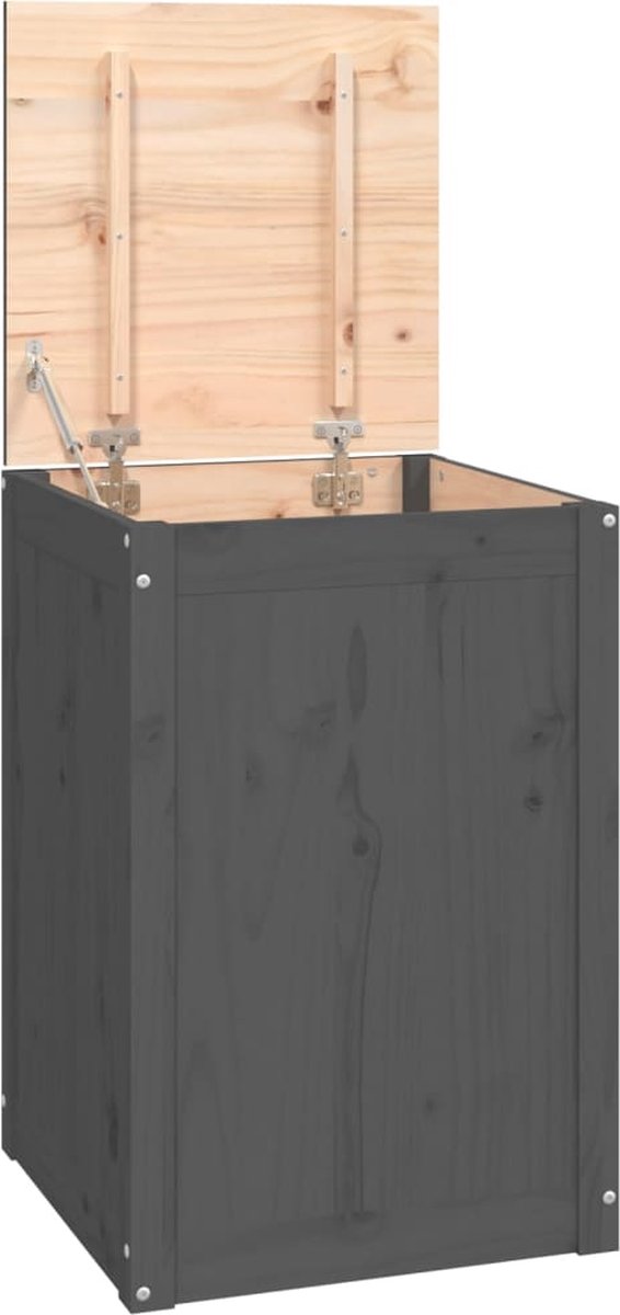 Goedkoopste vidaXL - Wasmand - 44x44x66 - cm - massief - grenenhout - grijs